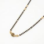 Elegant Black Bead Mangalsutra with Designer Gold Pendant