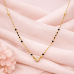 Elegant Black Bead Mangalsutra with Designer Gold Pendant